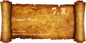 Tomor Mia névjegykártya
